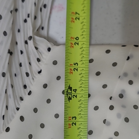 Talbots Cream & Black Polka-dot Blouse with sheer sleeves size 2X - Picture 7 of 9